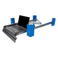 Front view with laptop - Laptop Sliding Shelves 1USHL-139