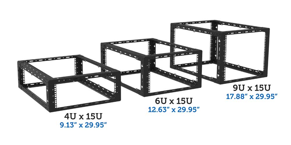 4U, 6U, 9U x 15U desktop rack (desktop image)